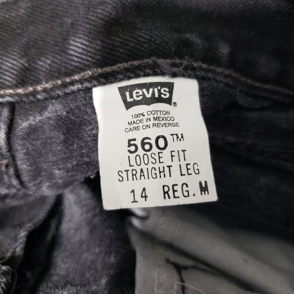 Vintage Levis 560 Loose Fit Straight Leg Black Jeans Women's Size 14M Like New - Picture 3 of 5